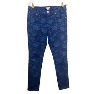 Dressy Textured Floral Blue Pants‎ Women’s Size  8 Eric Brand